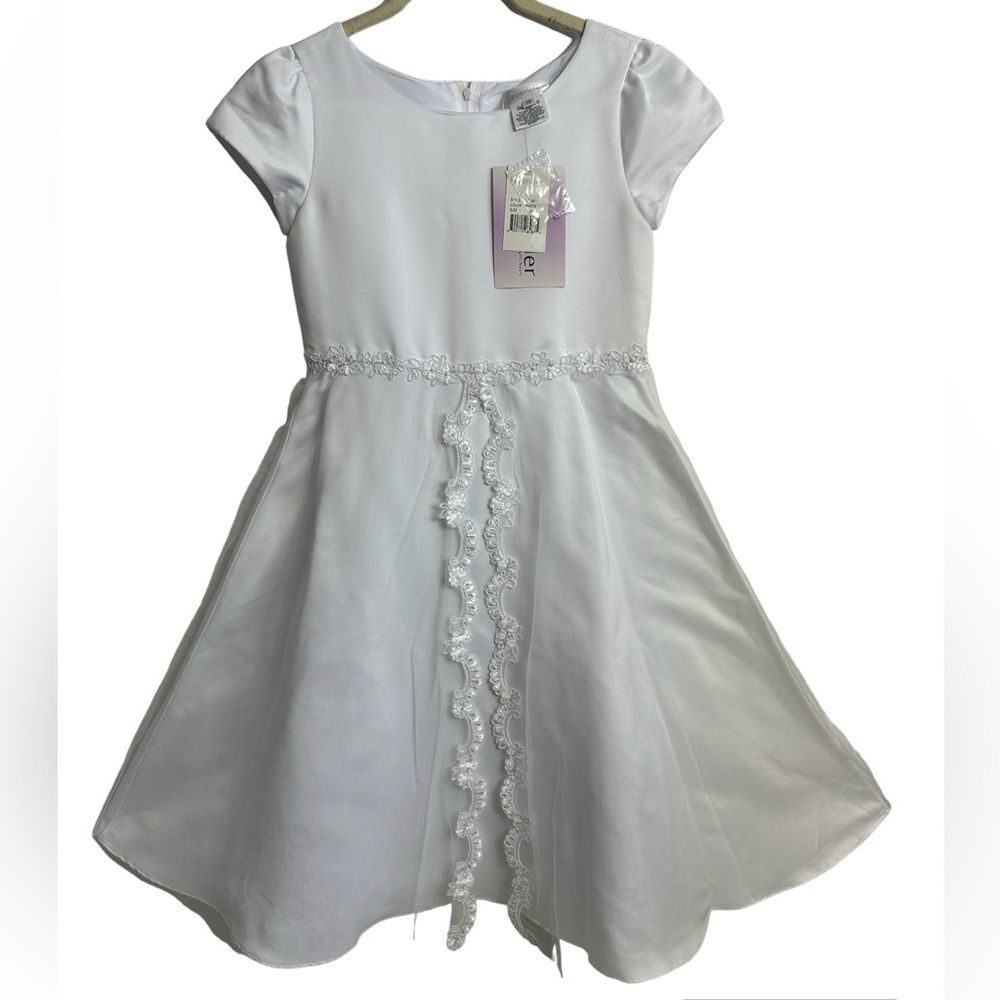 LAVENDER by US ANGELS, Lace Embroidered Communion Dress, Size 10